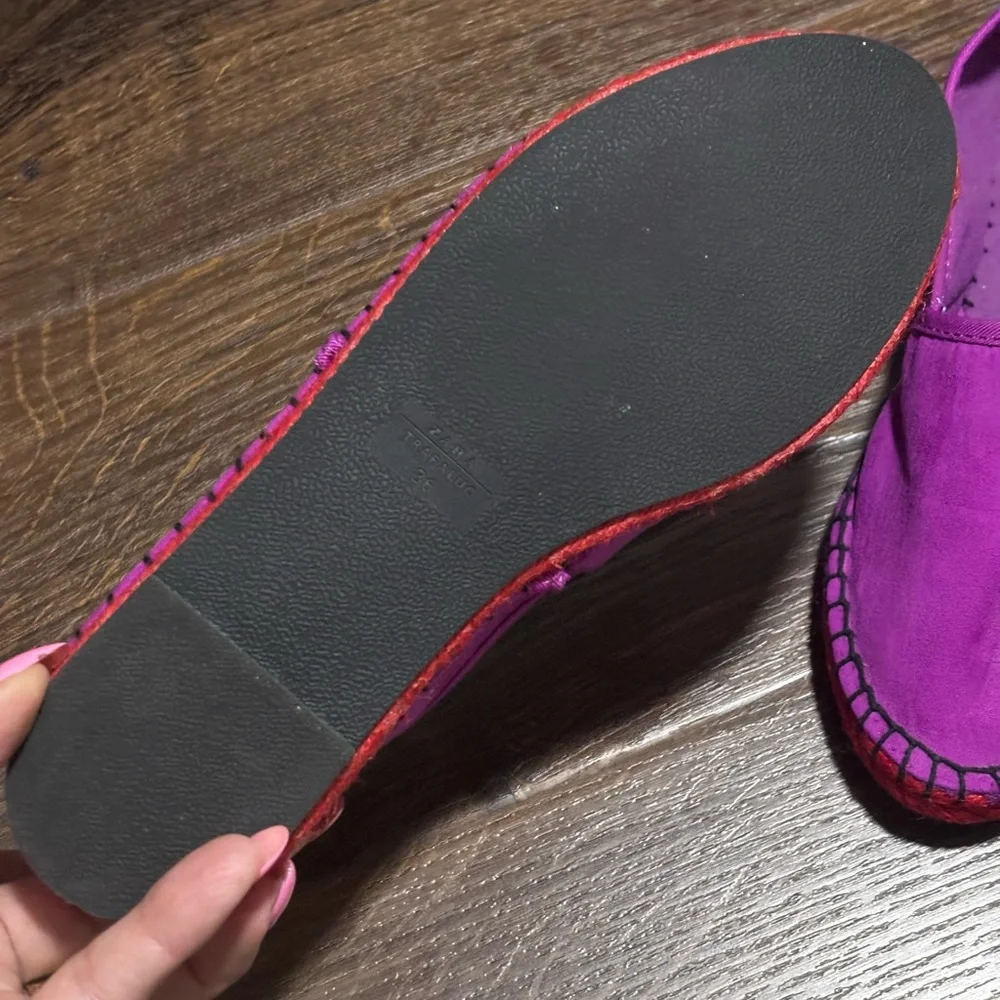 Zara new Purple Espadrille Flats size 6
